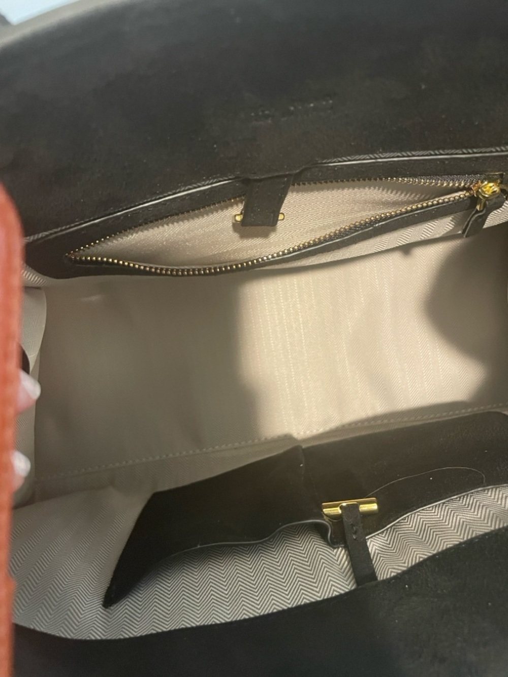 The Row Margaux Black Suede Satchel with Gold Hardware New - Picture 7 of 16